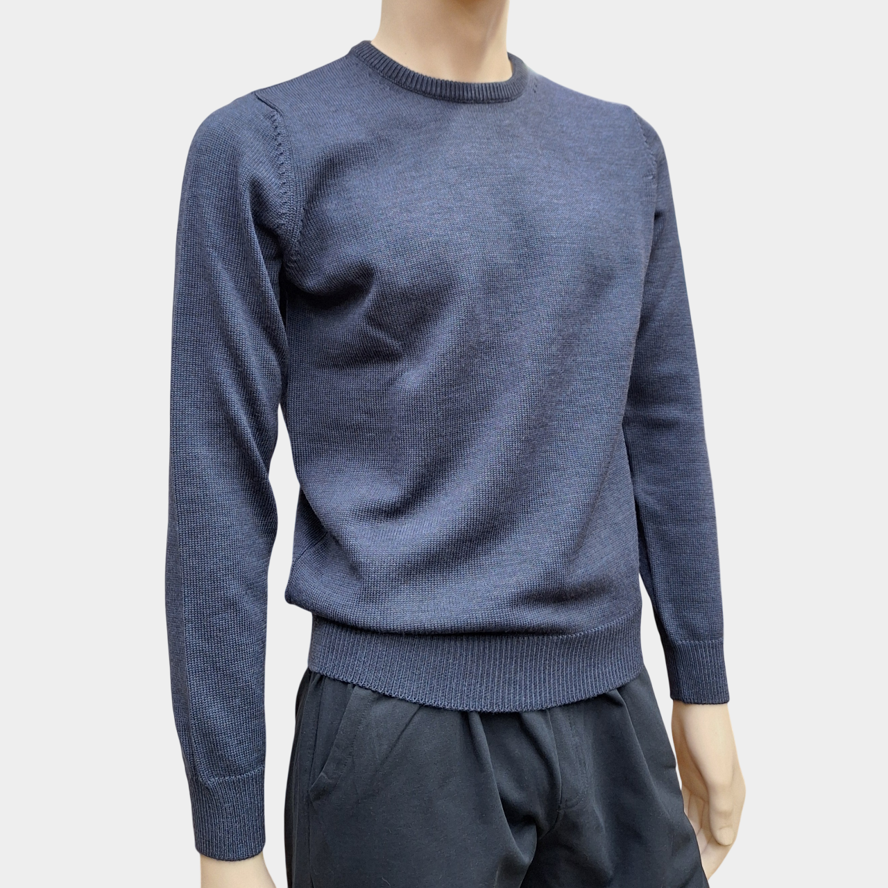 Maglia Ferrante Lana Triplo Ritorto Ottanio