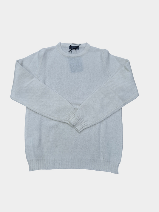Maglia Shetland Girocollo Bianco
