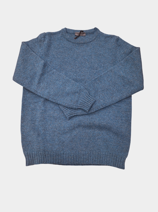 Maglia Shetland Girocollo Petrolio