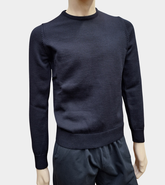 Maglia Ferrante Lana Triplo Ritorto Navy