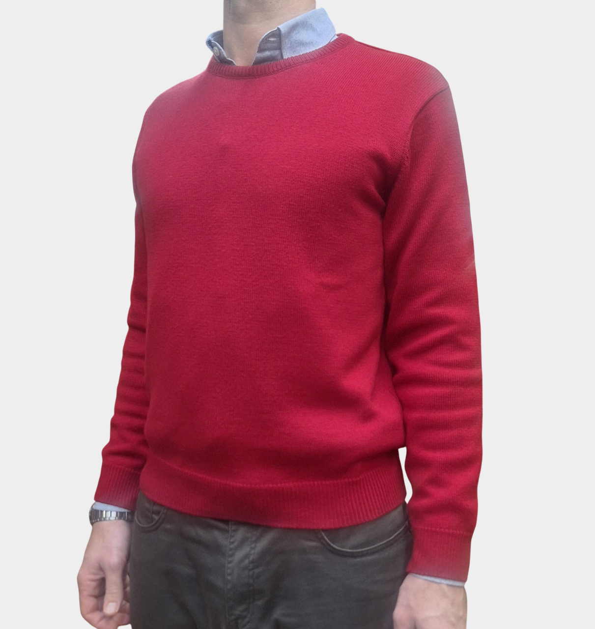Maglia Ferrante Lana Triplo Ritorto Rosso