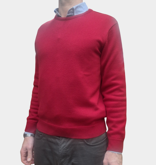 Maglia Ferrante Lana Triplo Ritorto Rosso