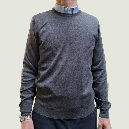 Maglia Triplo Ritorto Lana Fine Antracite