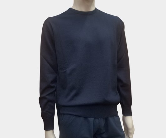 Maglia Triplo Ritorto Lana Fine Navy