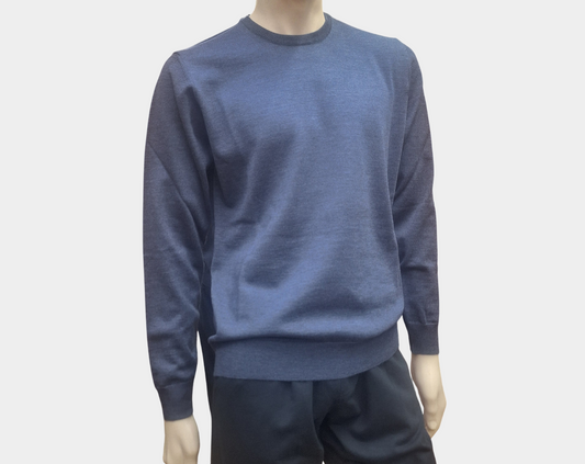 Maglia Triplo Ritorto Lana Fine Ottanio