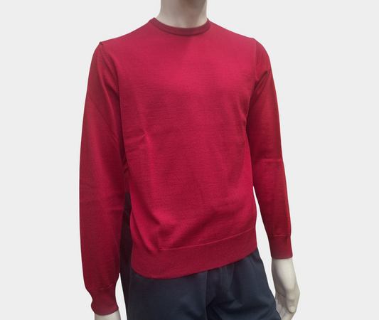 Maglia Triplo Ritorto Lana Fine Rosso