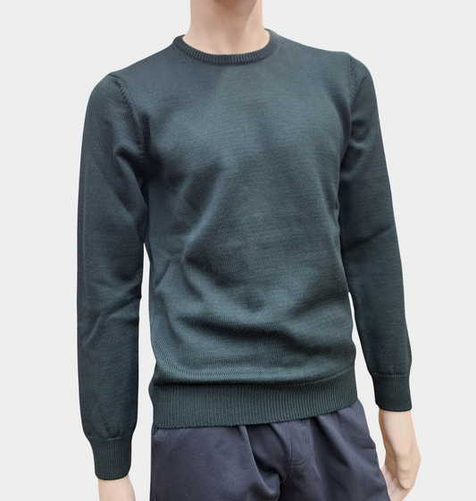 Maglia Ferrante Lana Triplo Ritorto Verde